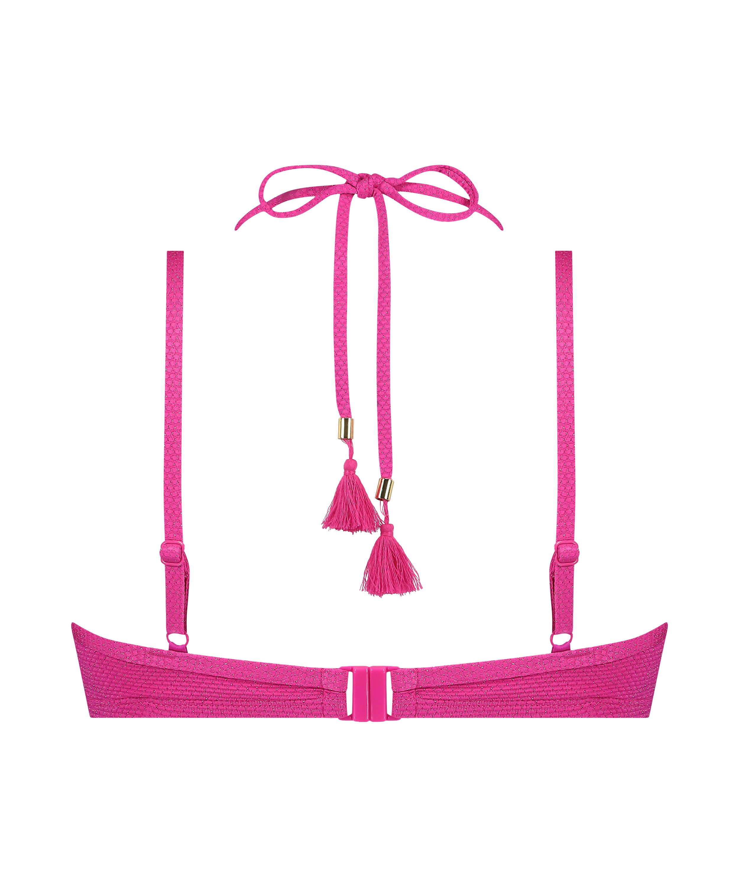 Scallop Lurex Bikini Top, Pink, main