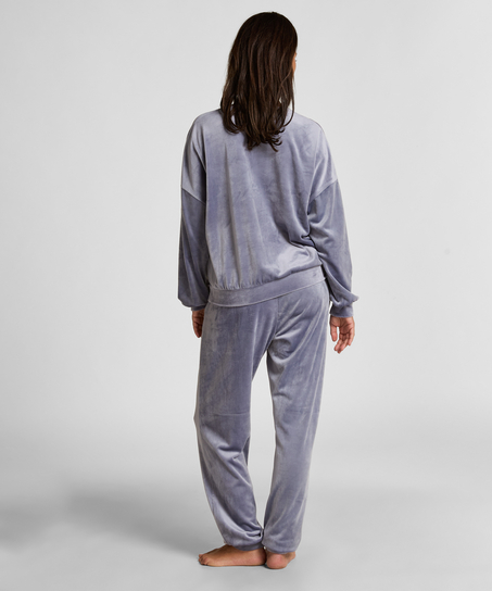 Velours Jogging Pants, Blue