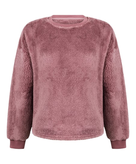 Longsleeved Top Fluffy Fleece, Pink