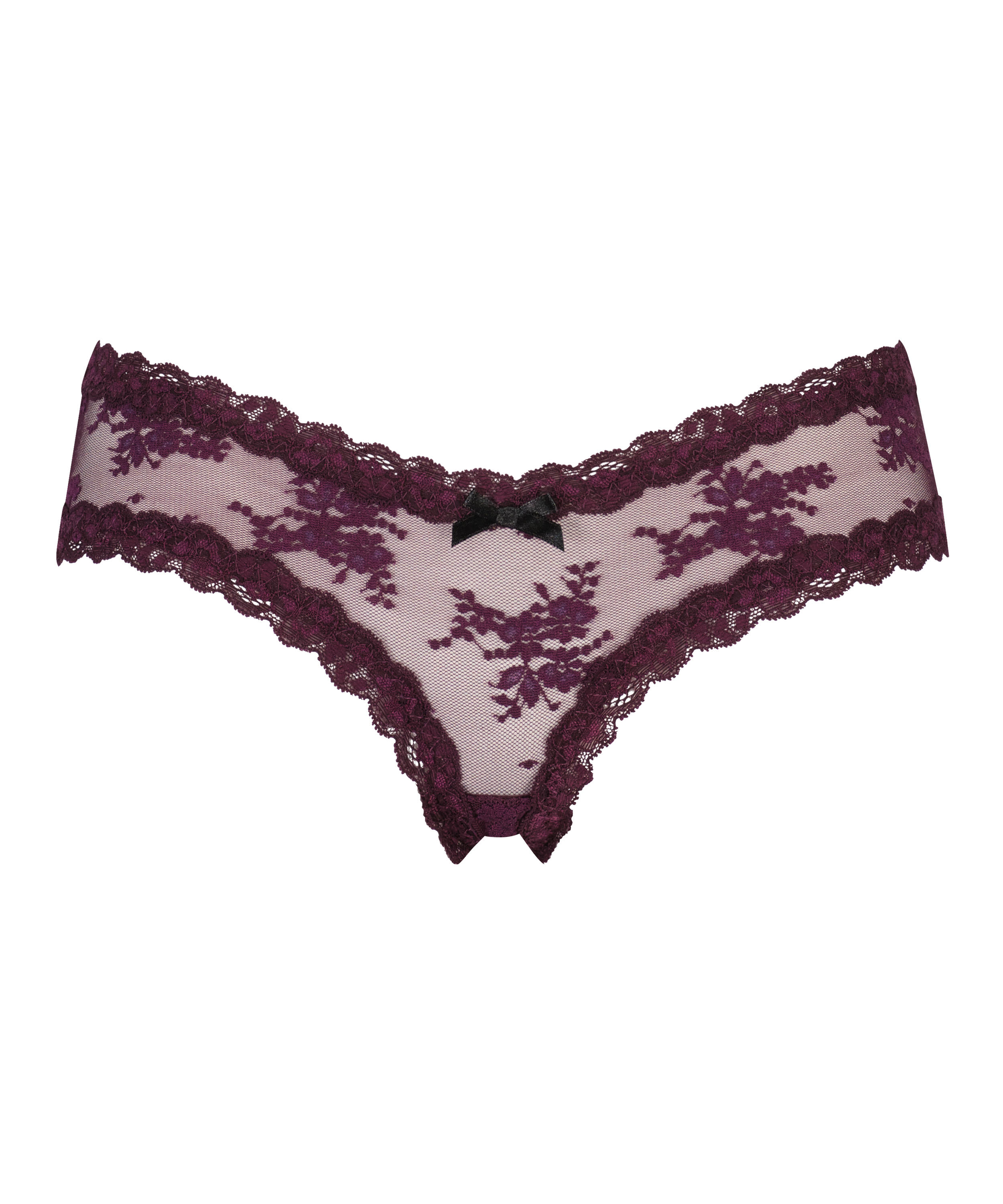 V-shaped Brazilian knickers mesh, Purple, main