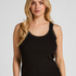 Singlet Rib Jersey Lace, Black