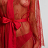 Long Allover Lace Kimono, Red