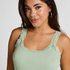 Ribbed Lace Singlet, Green