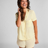 Satin Short-Sleeved Jacket, Yellow