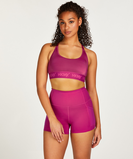 HKMX The Crop Logo Sports Bra Level 1, Pink