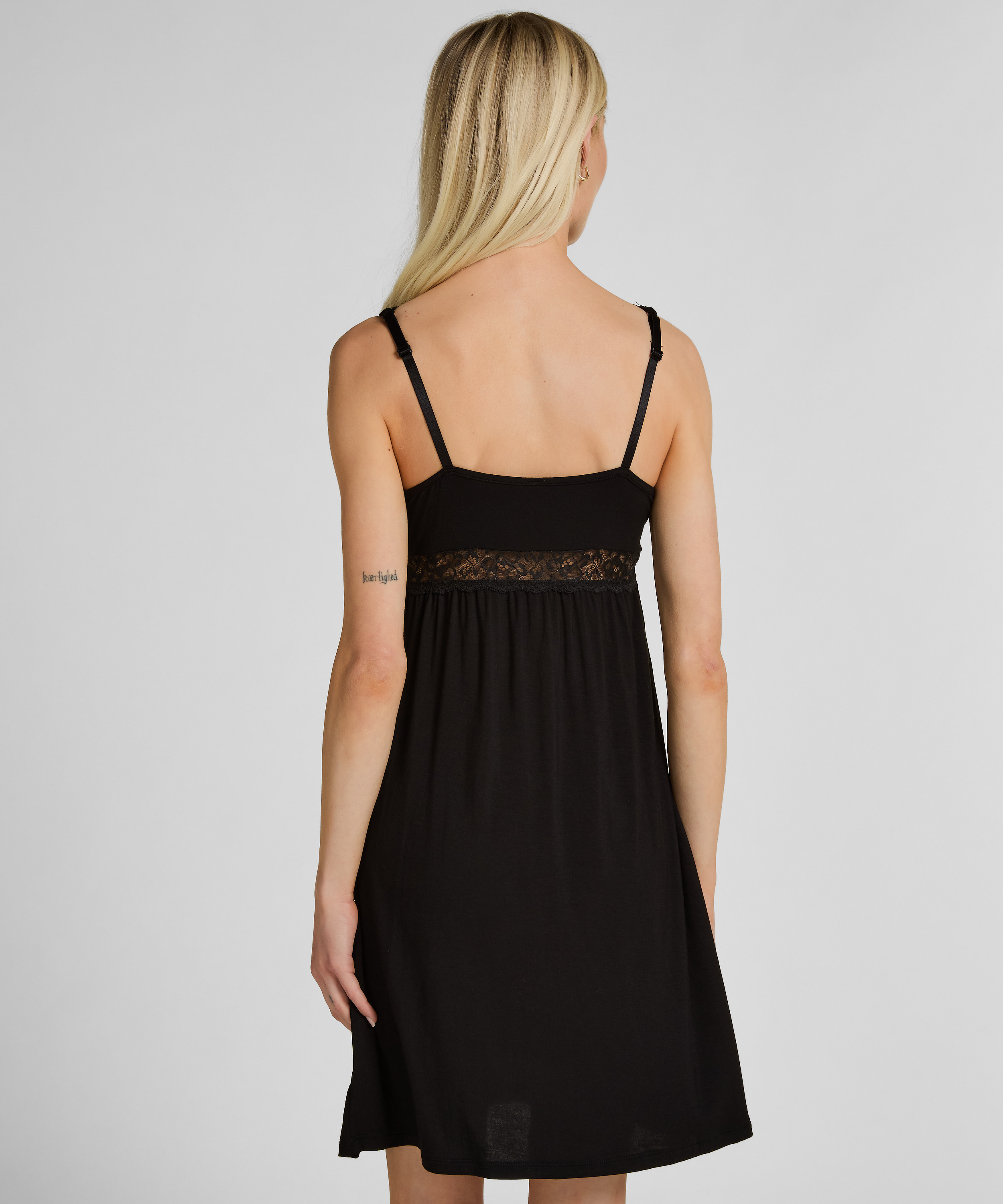 Jersey Slipdress, Black, main