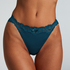 Lace & Shine Thong, Blue