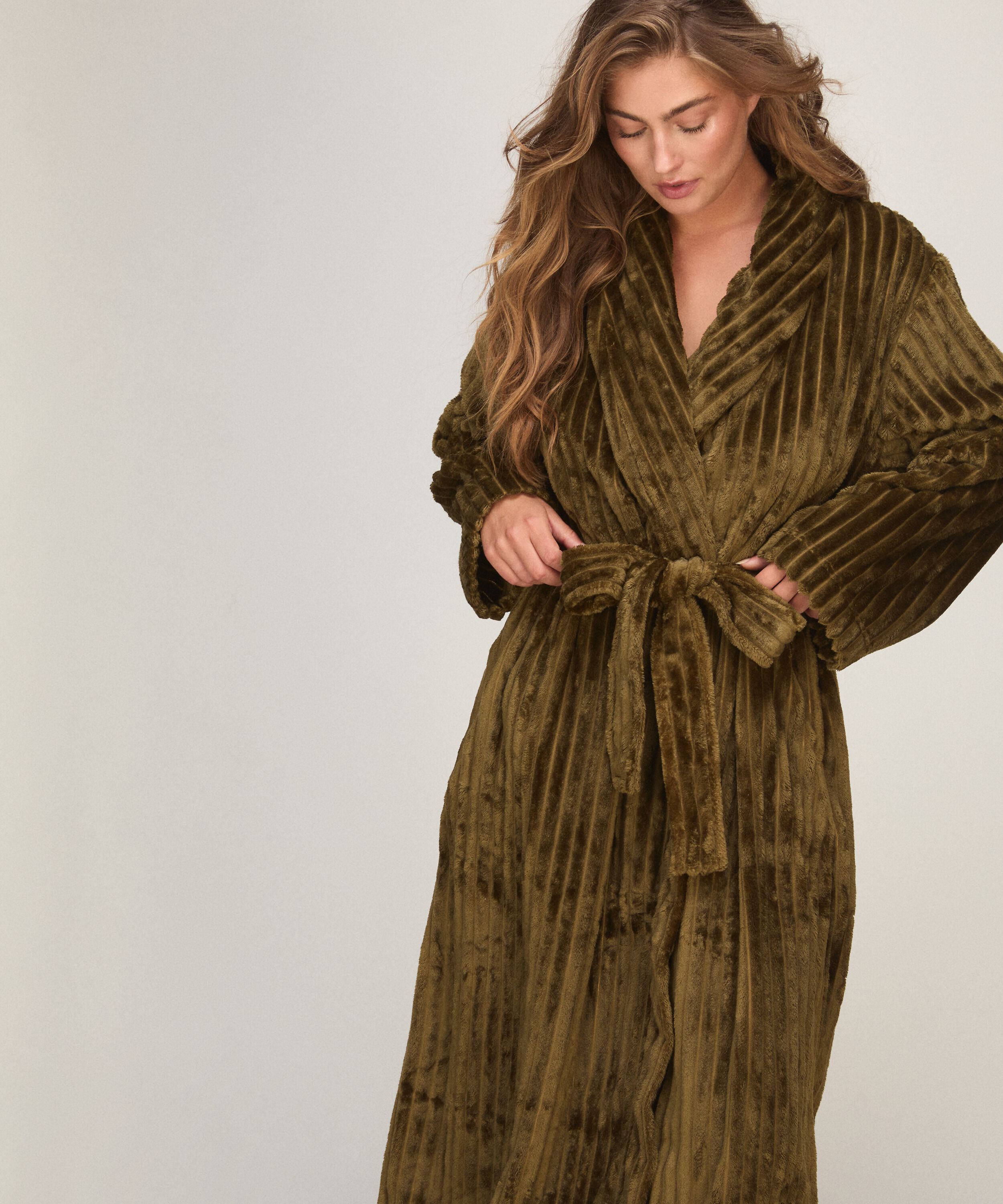 Bathrobe Jacqueared Fleece, Green