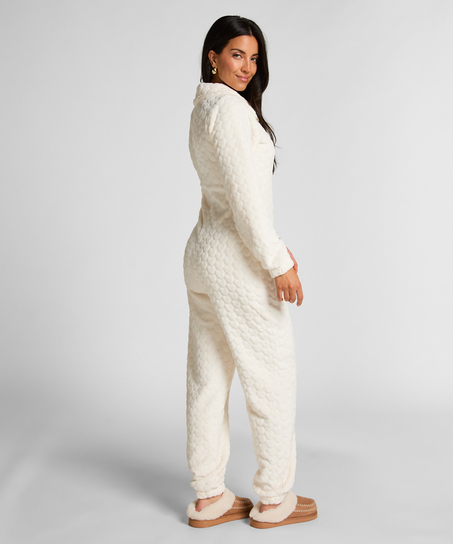 Onesie Cable Zip Up, White