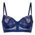 Lou Padded Underwired Longline Bra, Blue