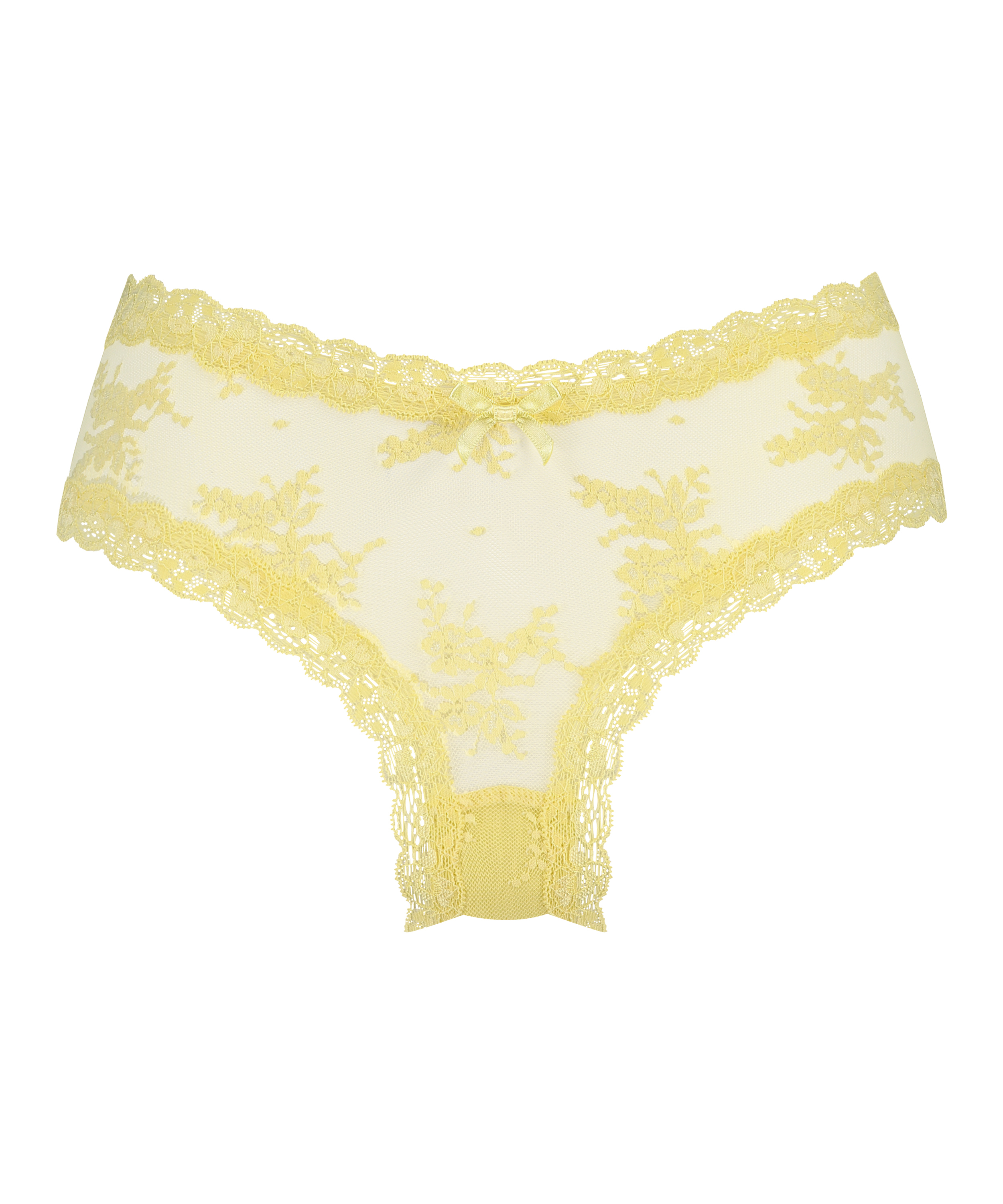 V-shaped Brazilian knickers mesh, Yellow, main