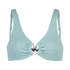 Crinkle Bikini Crop top, Blue
