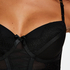 Valentina Padded Longline Underwired Bra, Black