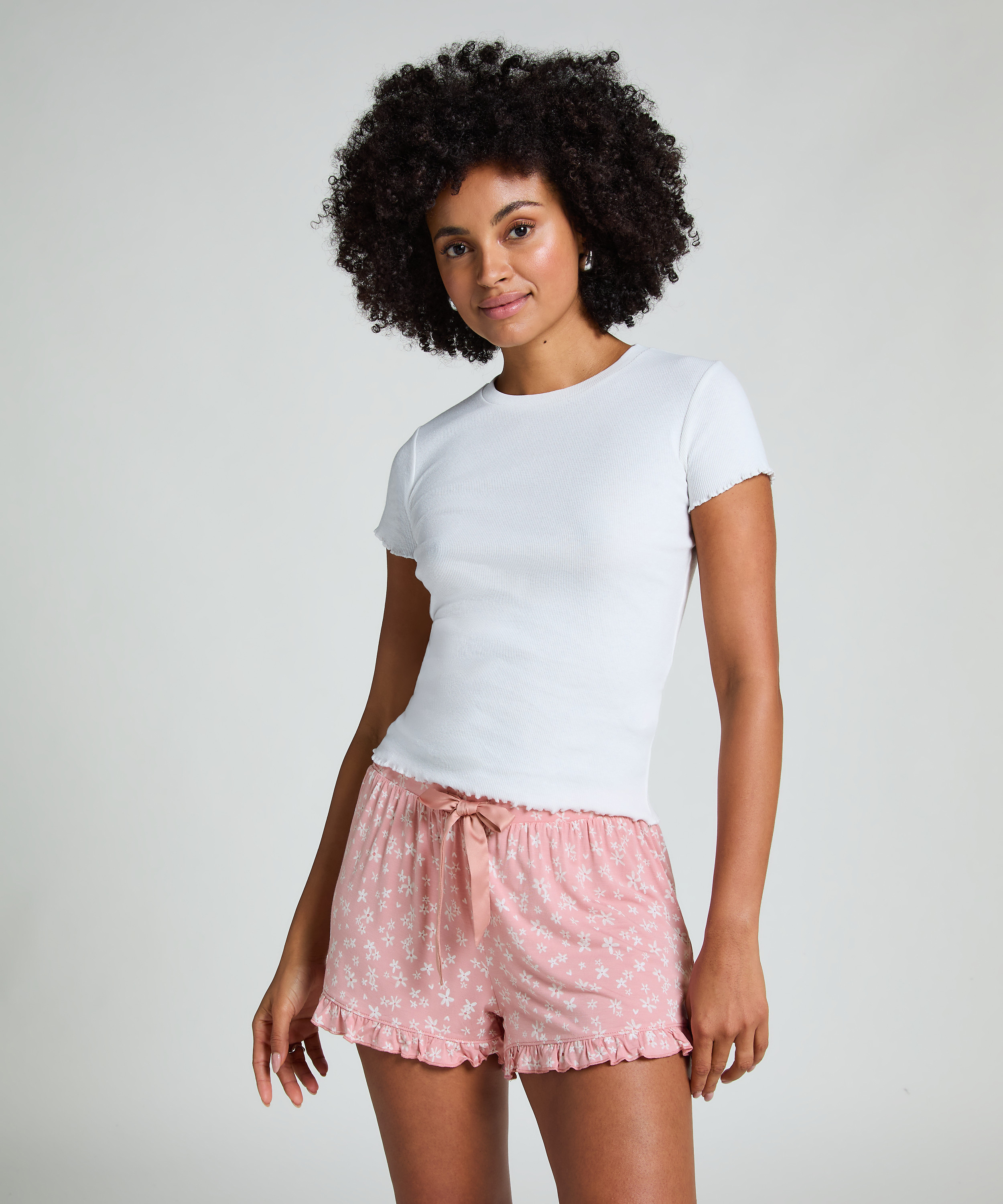 Jersey Ruffled Shorts, Pink, main