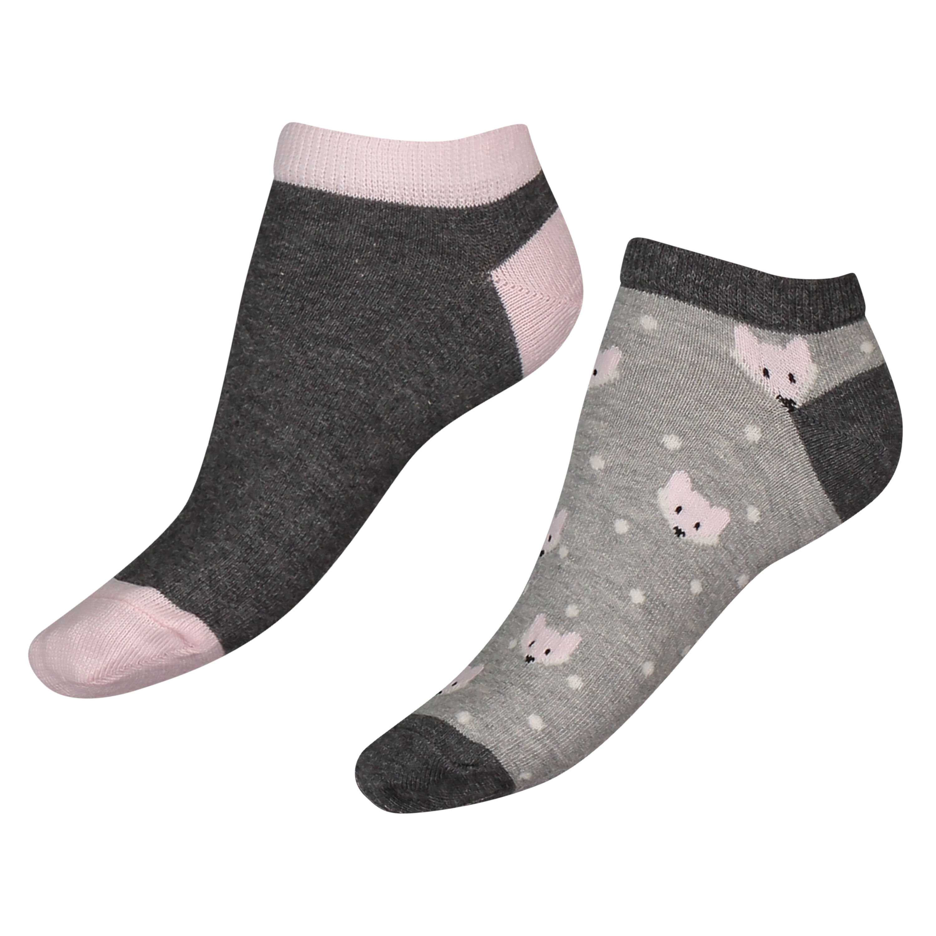 2-Pack Cotton Trainer Liners, Gray