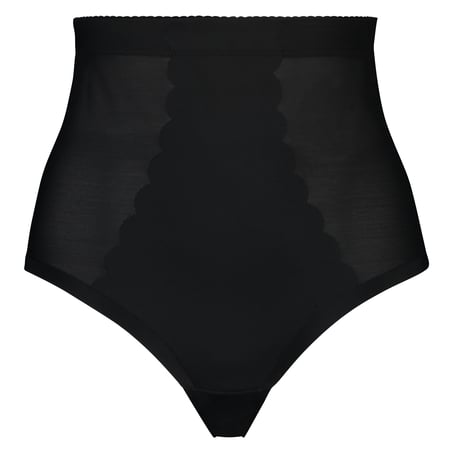 Sculpting scallop high waisted thong - Level 3, Black