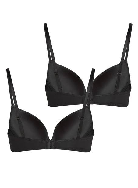 2-Pack Padded Underwired Bra, Black