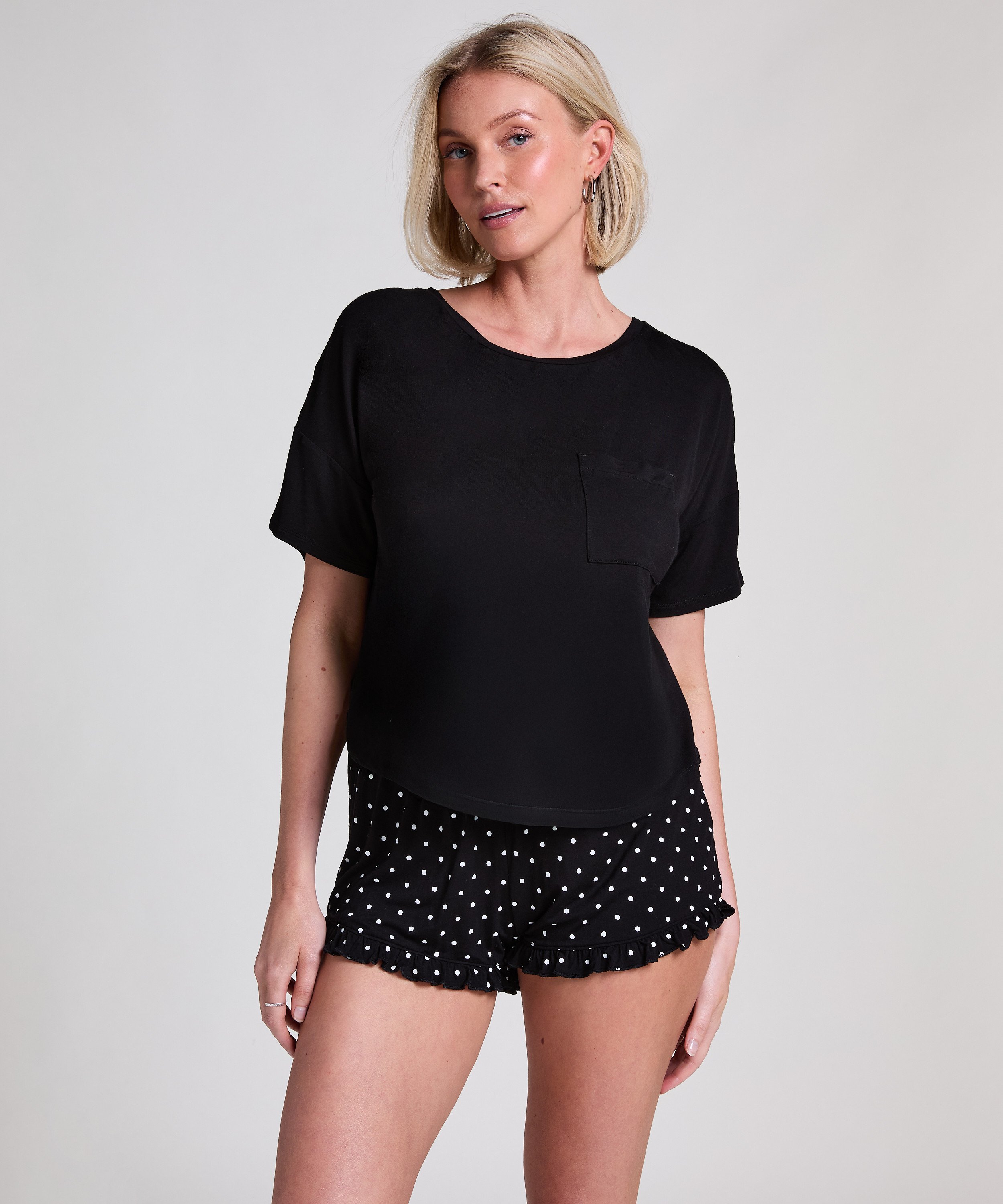 Short Pyjama Set, Black, main