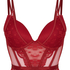 Coco Padded Underwired Longline Push-Up Bra, Red