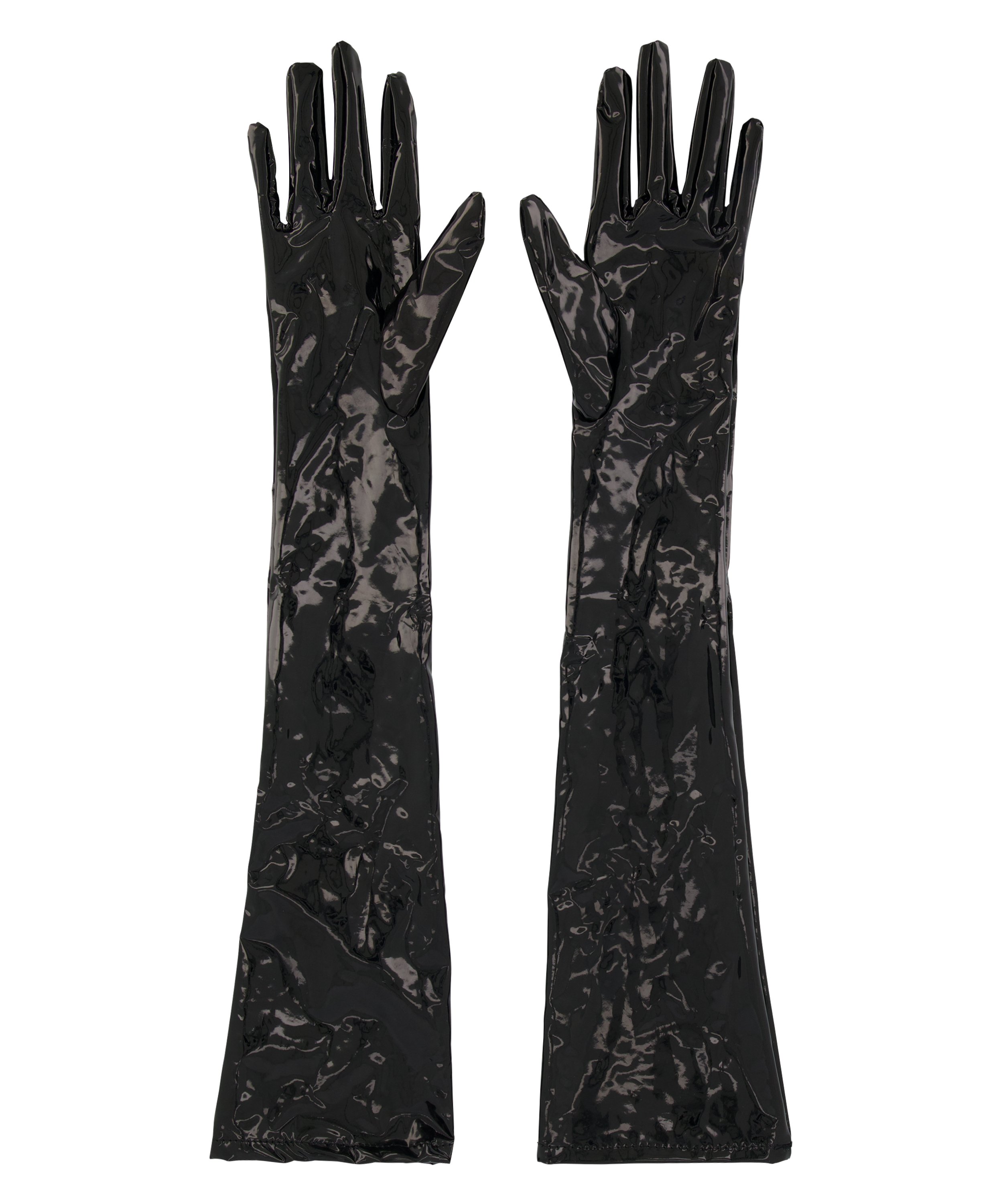 Faux Leather Gloves, Black, main