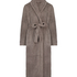 Long Fleece Bathrobe, Beige