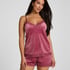 Velours Lace Cami Top, Pink