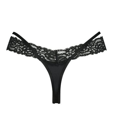 Elliena Extra Low V Thong, Black