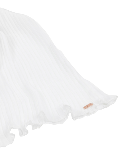 Plisse Lace Cami, White