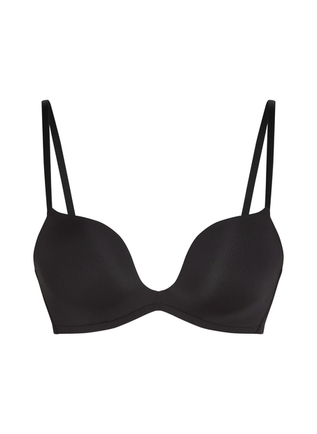 Deep-V Padded Underwired Push-Up Bra, Black