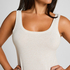 Singlet Tanktop Soft Cotton, Beige