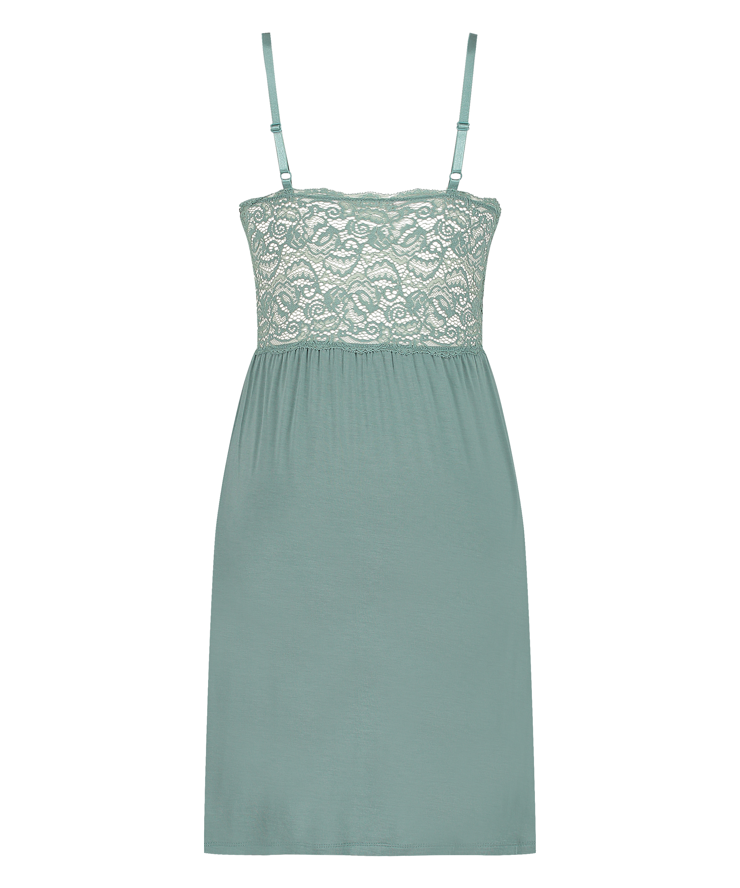 Vera jersey lace slip dress, Green, main