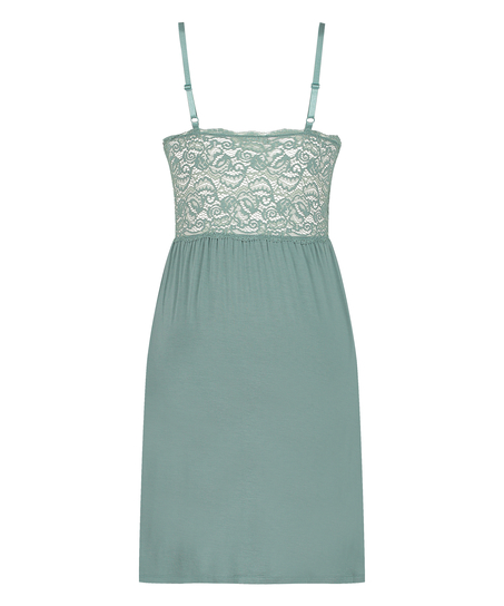 Vera jersey lace slip dress, Green