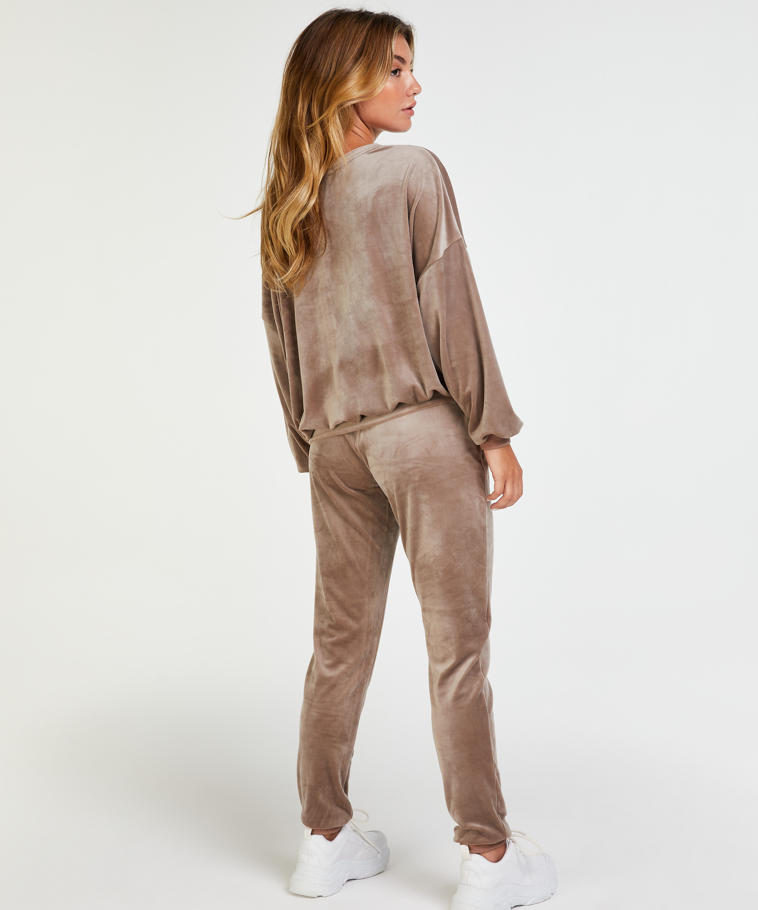 Lurex velours top, Brown, main