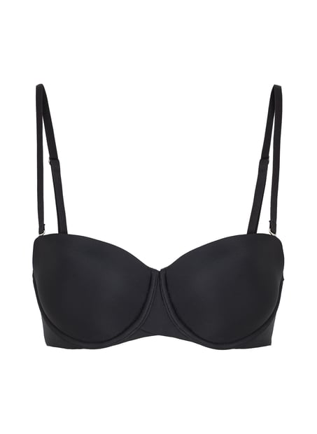 Jane Padded Strapless Underwired Bra, Black