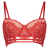 Yves padded longline underwired bra, Red