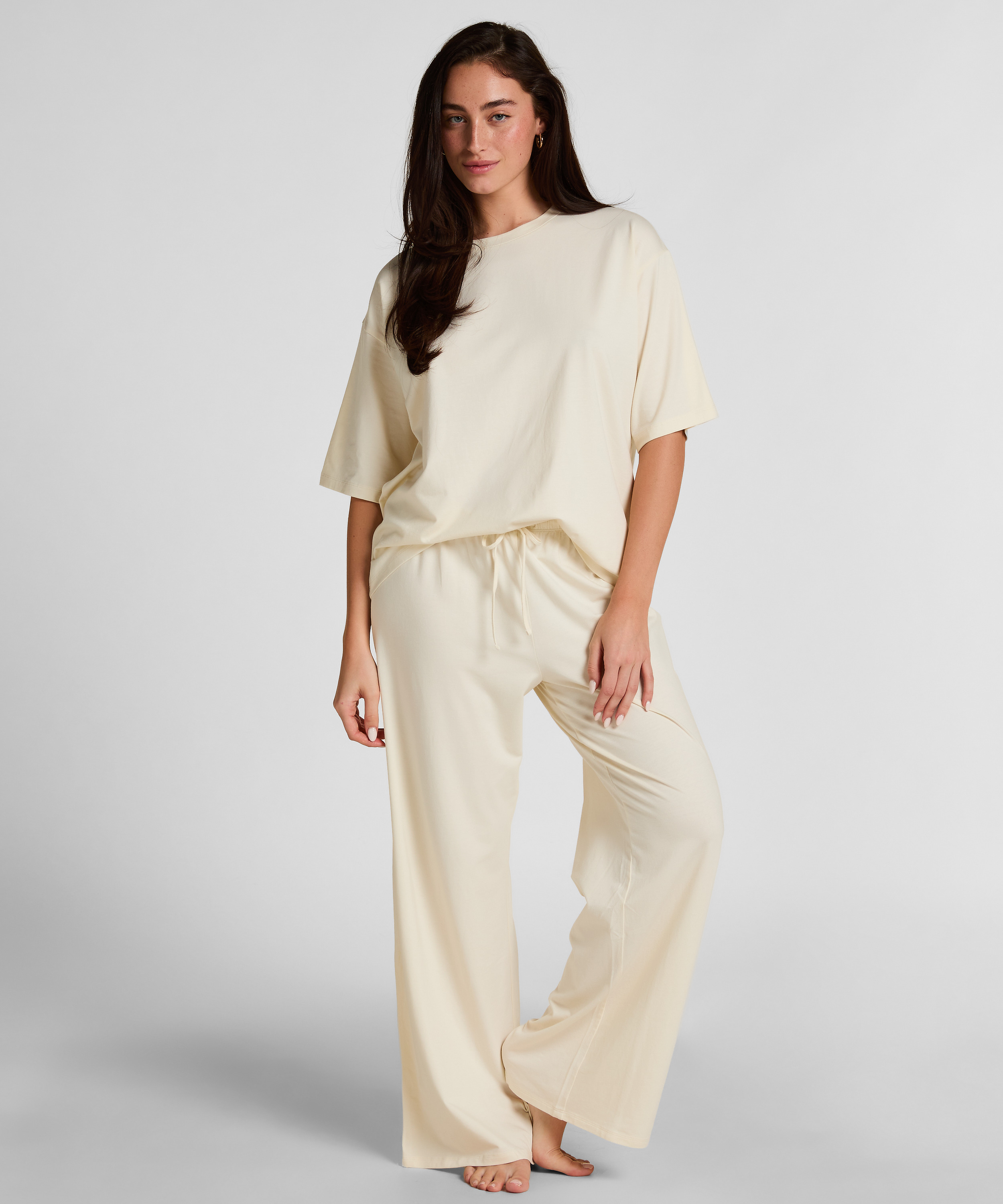 Pyjama Pants Loose , White, main