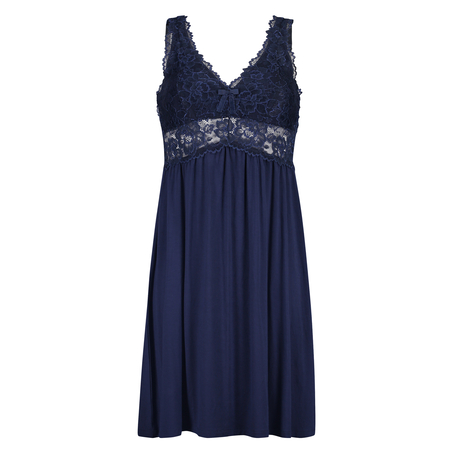 Modal Lace Slip Dress, Blue