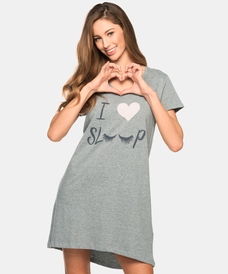 Nightshirt V-neck, Gray