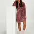 Velours short bathrobe, Purple