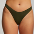 Luxe High-Leg Bikini Bottoms, Green