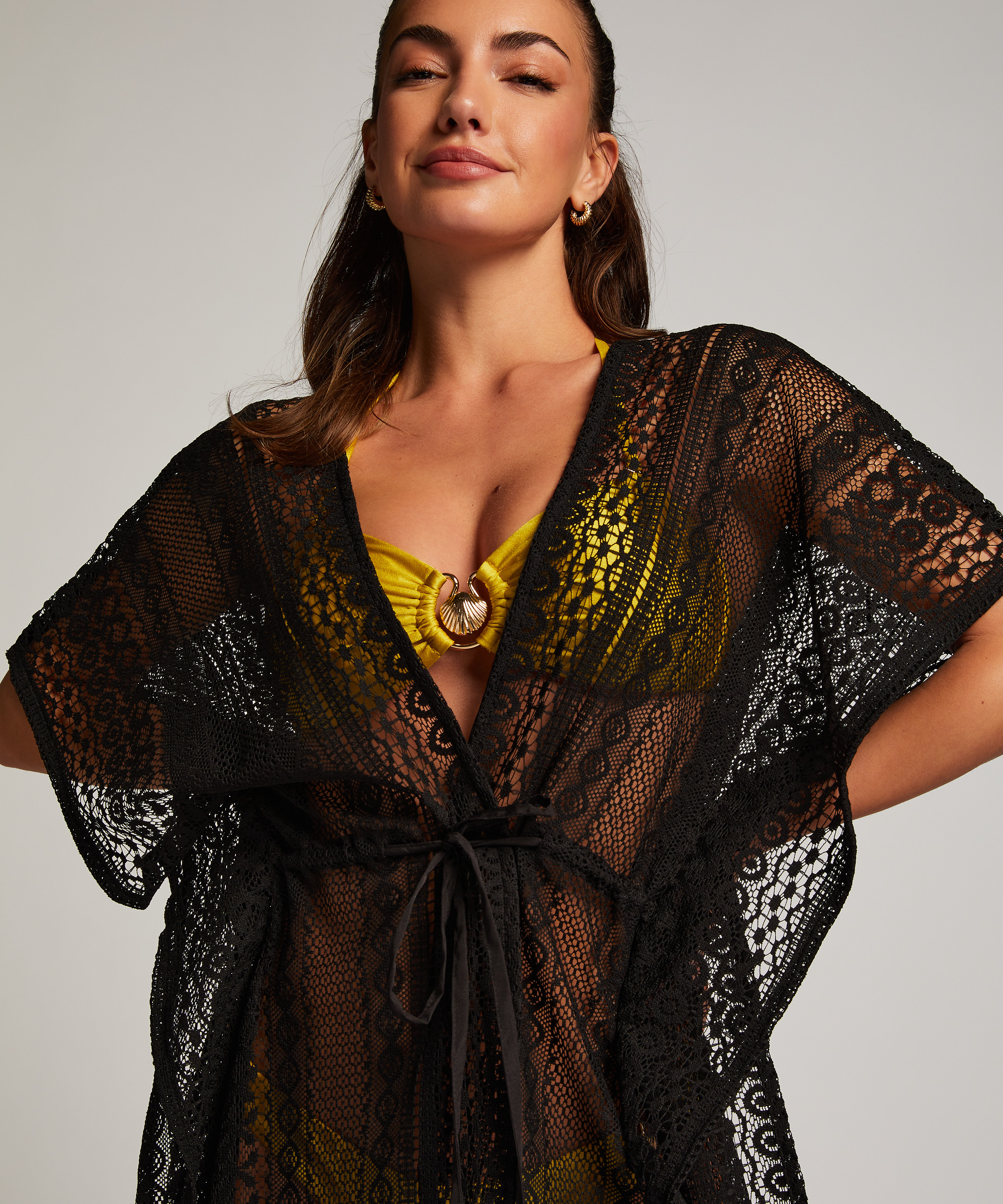 Beach Kaftan, Black, main