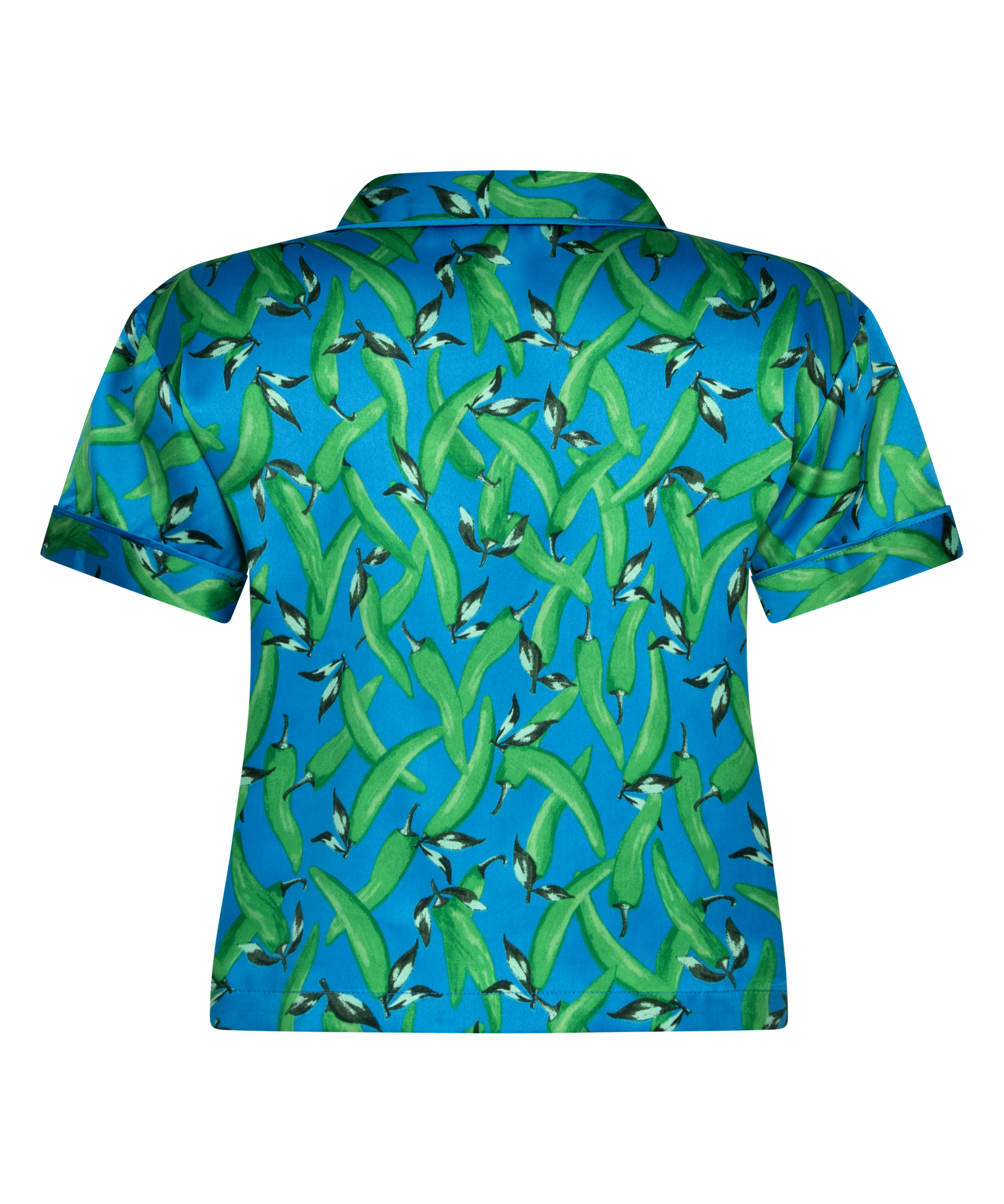 Satin Short-Sleeved Jacket, Blue, main