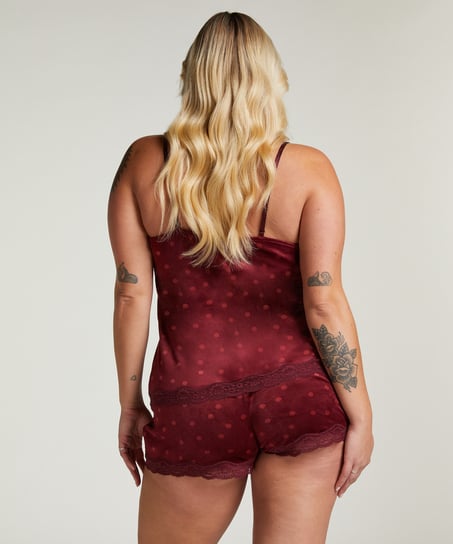 Velours Lace Cami Top, Purple