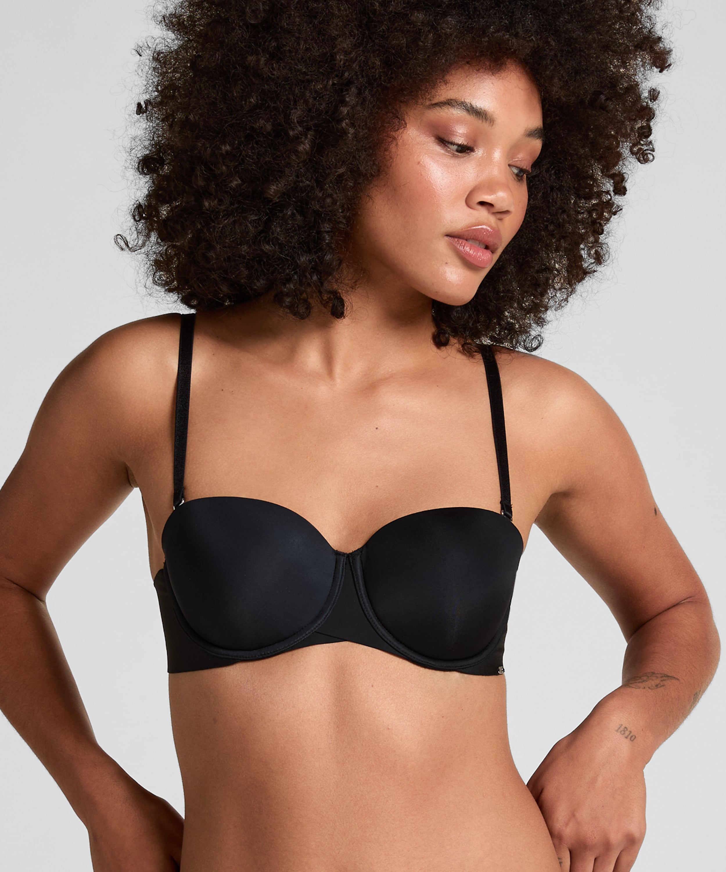 Jane Padded Strapless Underwired Bra, Black, main