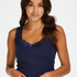 Rib lace cami top, Blue