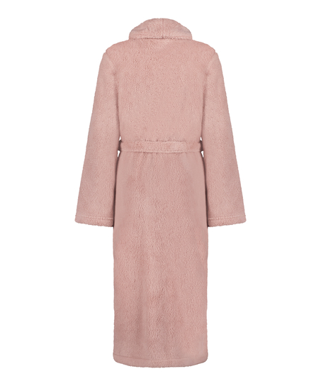 Long Fleece Bathrobe, Pink
