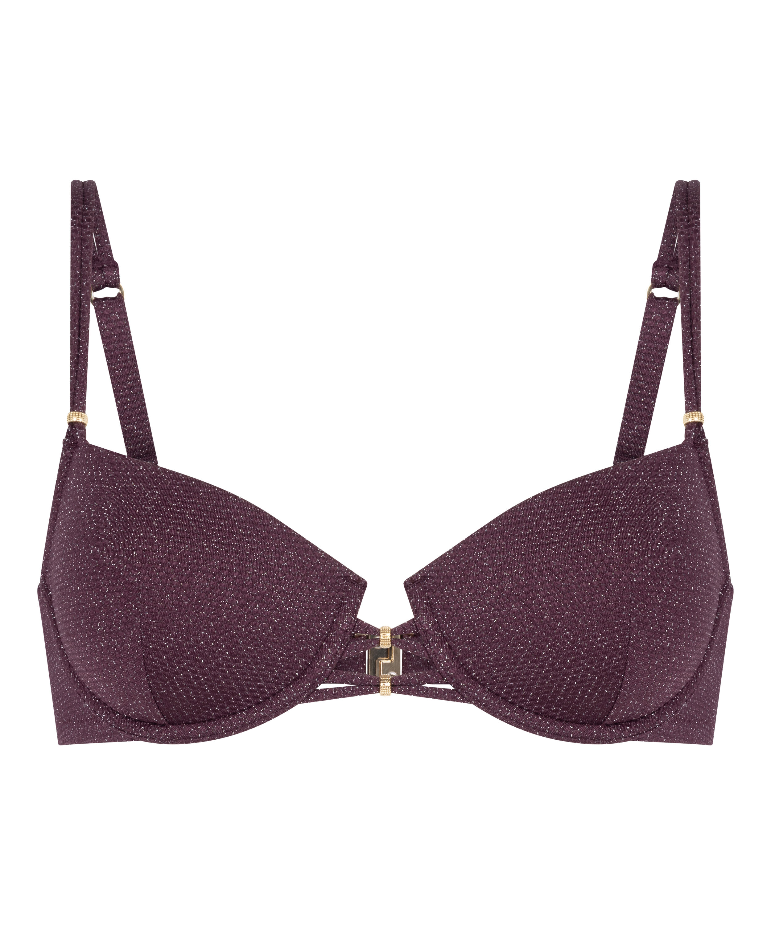 Panama Padded Underwired Bikini Top, Purple