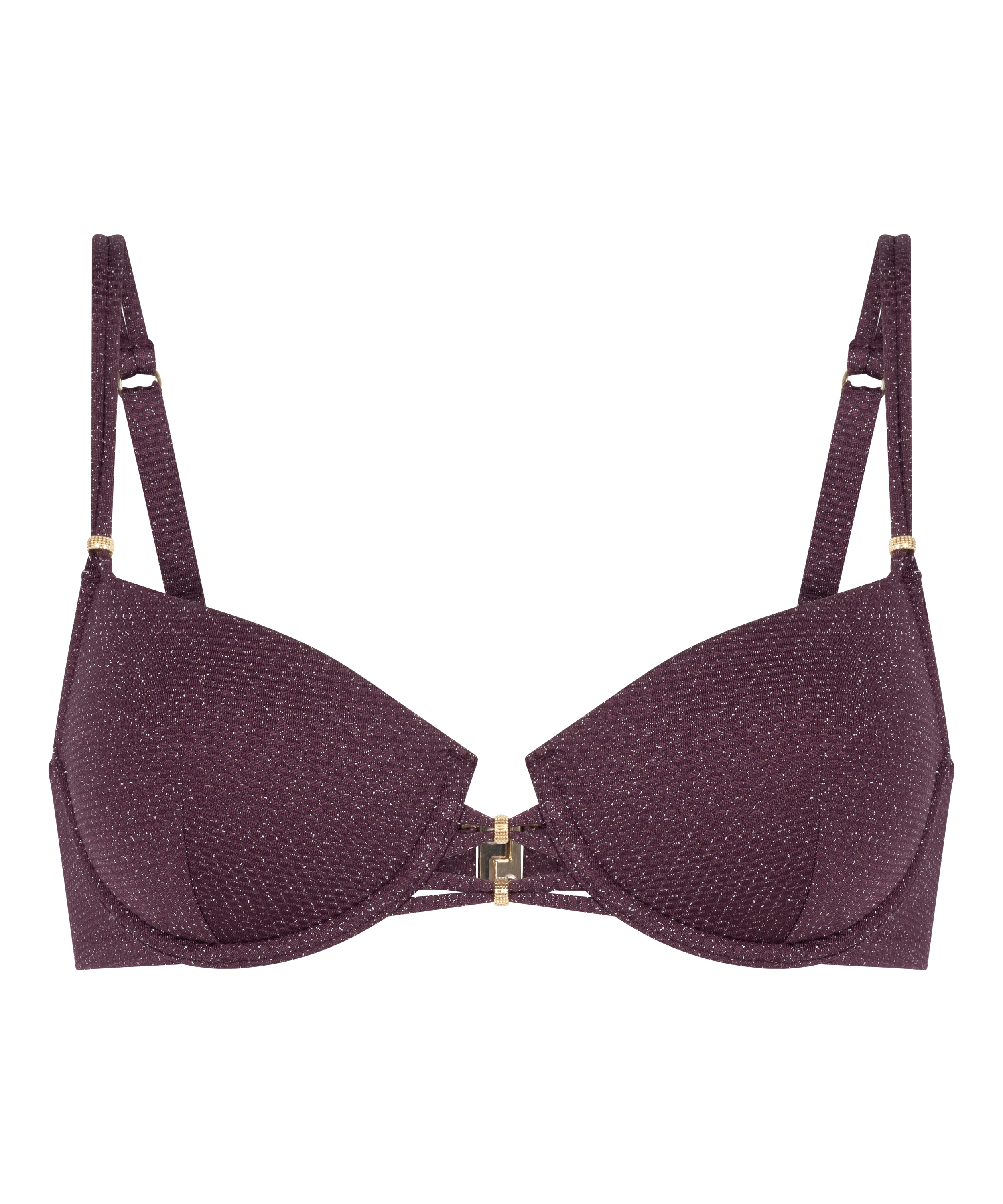 Panama Padded Underwired Bikini Top, Purple, main