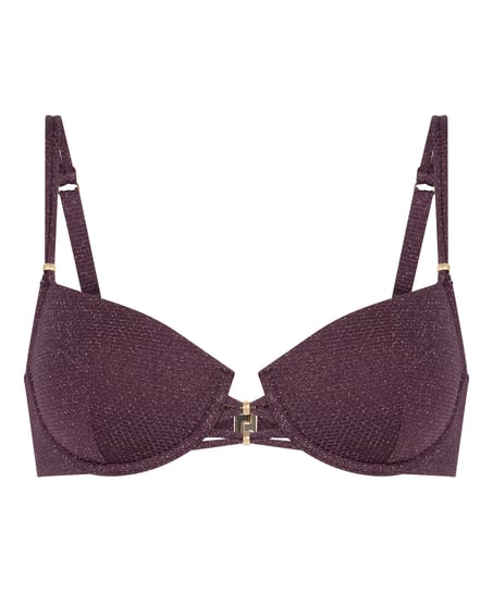 Panama Padded Underwired Bikini Top, Purple