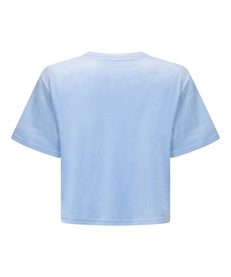 Top Velours Pocket, Blue